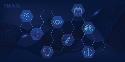 Health care icon pattern medical innovation concept background design