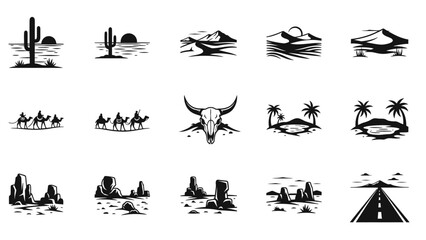 Minimalist Black and White Desert and Landform Silhouettes Collection © @_ greta