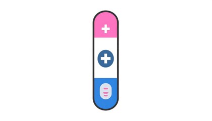 Colorful Medical Capsule with Cross Symbol.