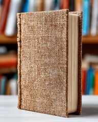 Vintage Brown Book on White Surface.