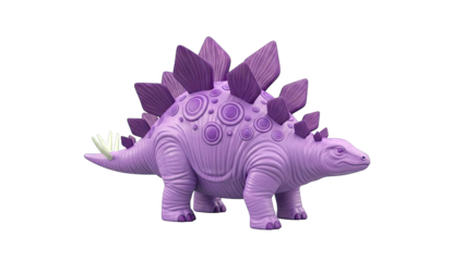 Purple Stegosaurus Dinosaur Toy with Plates and Spikes