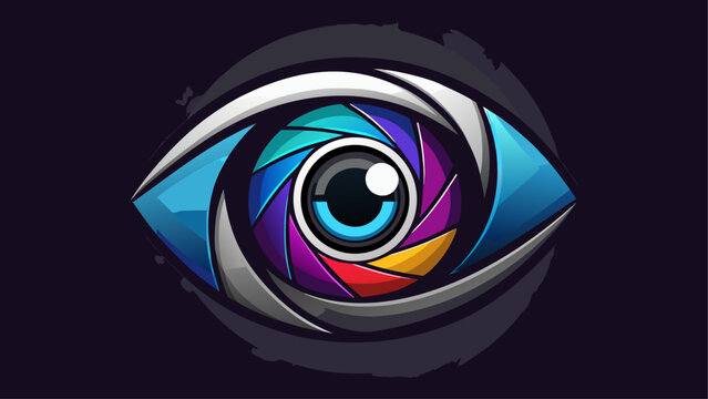 Very beautiful black camera lens eye logo design, combining photography symbolism with abstract vision concept, ideal for creative branding, modern logos, and visual identity for photo-related project