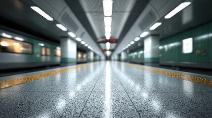 Empty subway platform