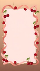 A frame with thick brush strokes of cherries to celebrate Valentine's Day