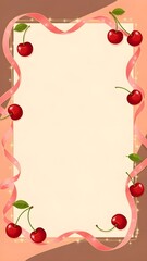 A frame with thick brush strokes of cherries to celebrate Valentine's Day