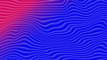 Obraz premium Blue and red gradient wavy lines pattern background design element for creative projects and digital art