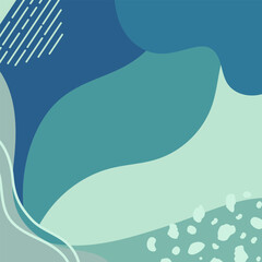 Abstract blue green organic shapes modern background