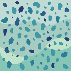 Abstract organic blue shapes creating a dappled pattern
