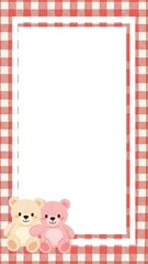 A thick brushstroke frame with a pair of teddy bears to celebrate Valentine's Day