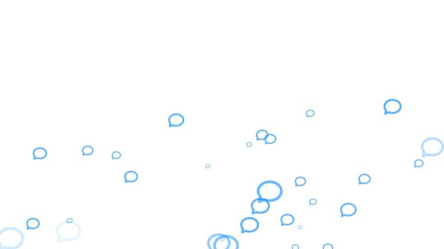 Animated design of celestial comment symbol explosions on a white background