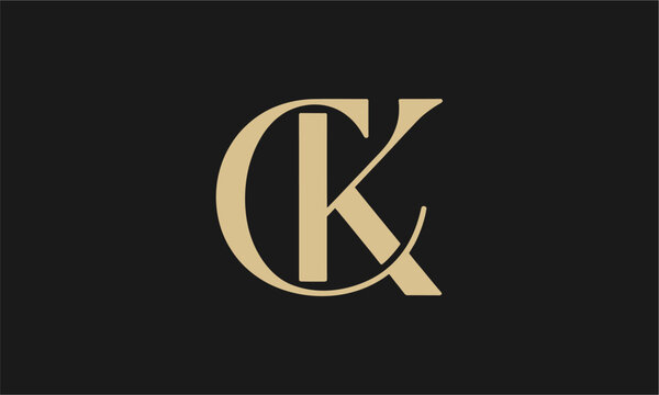 CK Letter Logo Vector Illustration , Initial CK Monogram Logo Design Vector