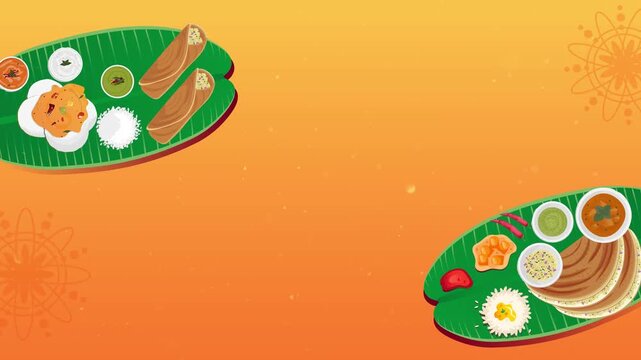 South Indian Feast: Dosas and Sambar Platter  Motion background video