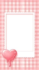 Pink heart-shaped glitter frame to celebrate Valentine's Day