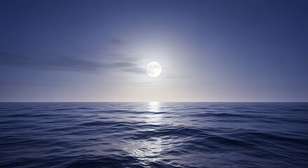 Ocean view with bright sun serene water reflecting light and clear sky