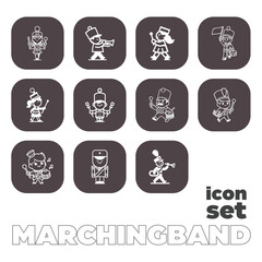 Marching band player icon set