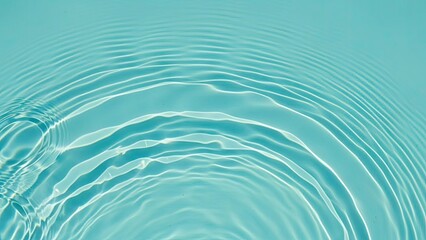 Calming turquoise water ripples with concentric waves