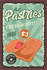 Vintage Hot Pastries Advertisement Poster