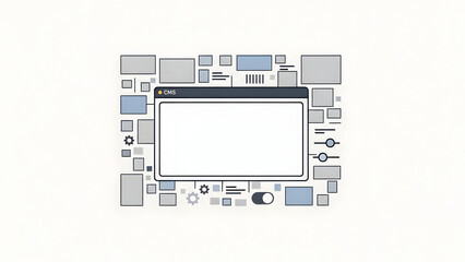 Smartphone UI Template with Blank Screen.