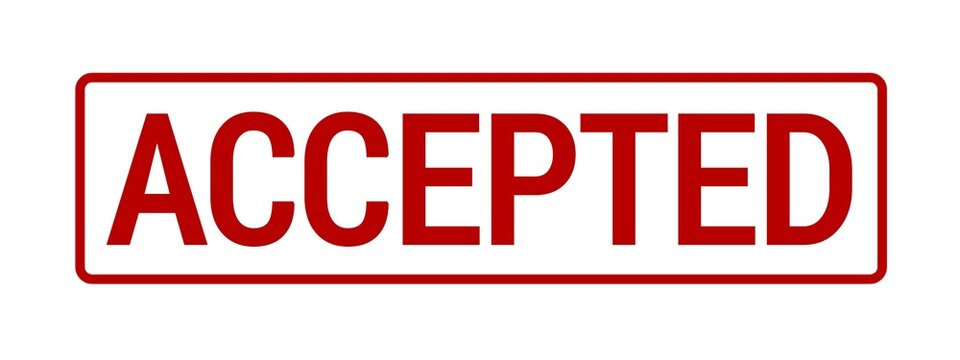 Accepted Official Approval Rubber Stamp Illustration Isolated on White Background