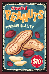 Vintage Roasted Peanuts Premium Quality Advertisement Poster