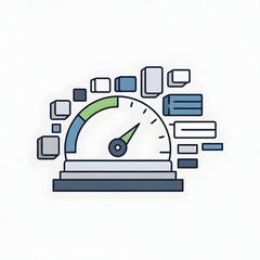 Productivity Meter Gauge Illustration Concept.