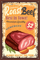 Vintage Roast Beef Advertisement Poster