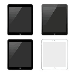 Four blank tablets with sleek modern designs.