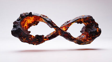 マグマが脈打つ3Dのインフィニティマーク