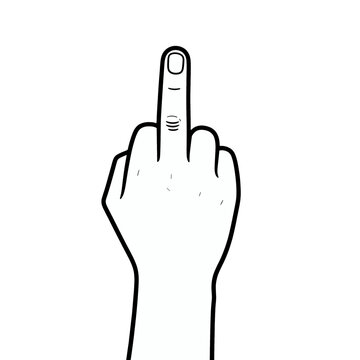 Hand making an offensive gesture.