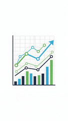 Business Graph Showing Increasing Trend and Progress.