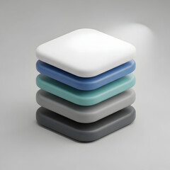 Stack of Colored Square Electronic Devices.