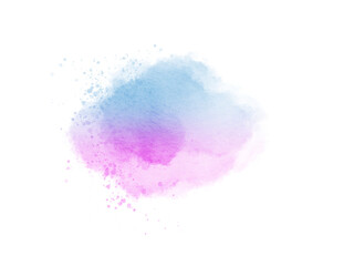 Obraz premium Blush blue purple watercolor stains Paint stroke hand drawn for illustration design, invitation and birthday .Abstract watercolor background.