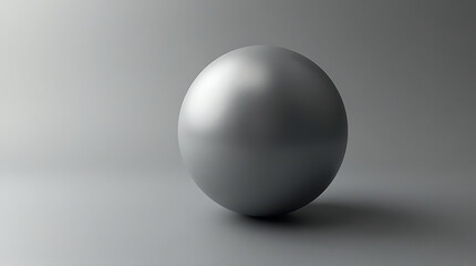 Silver Ball on Gray Background