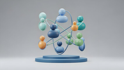 Molecular Structure Model with Colored Spheres.