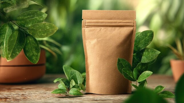 Brown paper pouch sustainable packaging