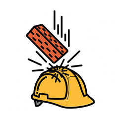 Construction worker hit by brick falling from above