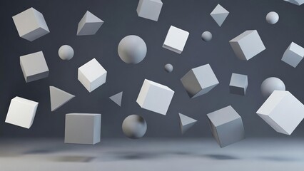 Vibrant abstract geometric shapes with watercolor texture