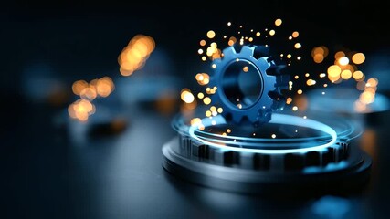 Workflow automation artificial intelligence software interface defocused digital background nodes triggers data tool dashboard coding icon flow process technology 3D rendering - Powered by Adobe