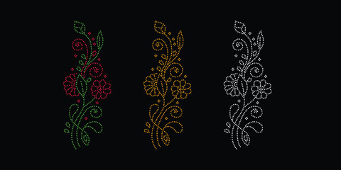 Flower Rhinestone Design, Transfer Rhinestone Template