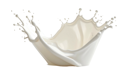 A 3D render of a liquid crown splash, appearing white against a dark background, depicting motion