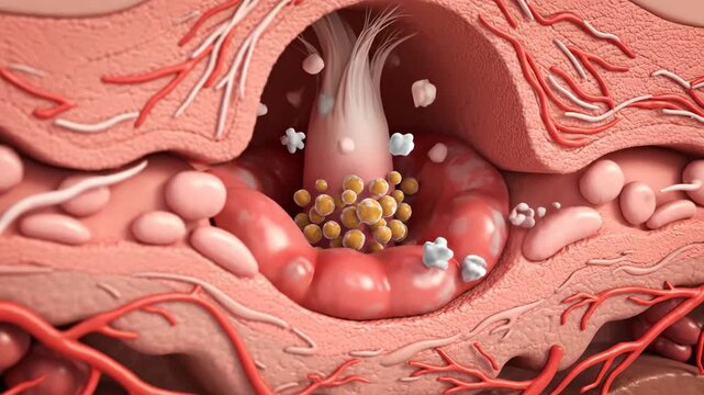 3D Medical Animation of Acne Vulgaris and Pimple Formation in Skin Pore