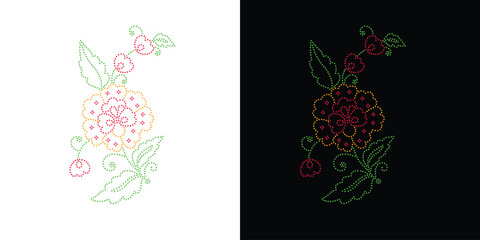 Flower Rhinestone Design, Transfer Rhinestone Template