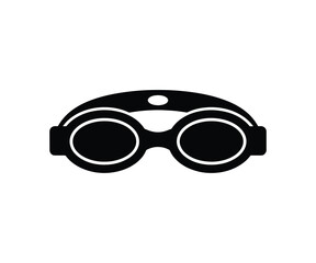 Black goggles silhouette icon on clean background