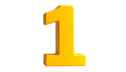 A 3D render of the number one, rendered in a shiny golden hue against a black background. The shape is smooth, with subtle gradients