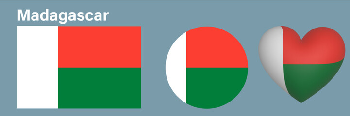 flag of Madagascar icon vector illustration 