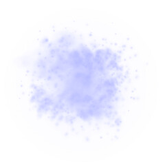 Purple smoke circle or haze with particles, vector