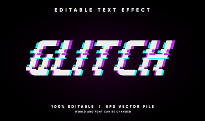 glitch vector text effect with modern style