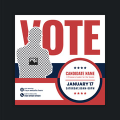 Political Election Campaign Social Media Post  and Square Web Banner Template