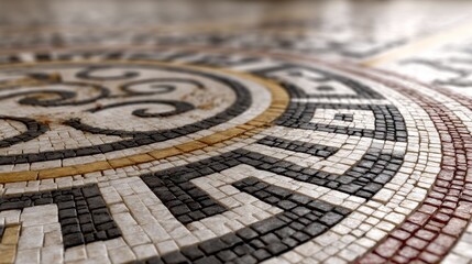 Mosaic floor pattern closeup
