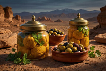 Limones en conserva y aceitunas en el desierto marroqu&iacute;